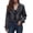 Black, variant on Women Lapel Moto Belted Cropped Washed Denim Jacket Buckle Long Sleeve Biker Layering Outer Coat 1PC XS-L