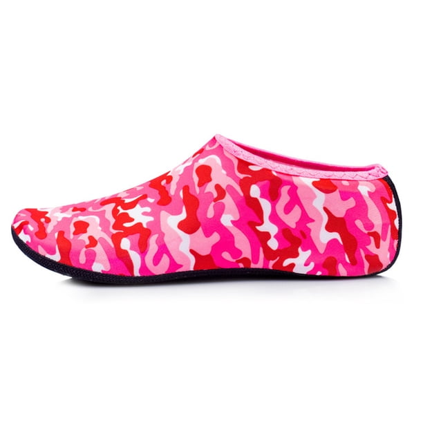 Sywqhk Calcetines para deportes acuáticos Zapatos para bucear en la piscina (camuflaje rojo L 37-38) Sywqhk Alta Calidad