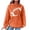 Orange, variant on Womens Game Day Sweatshirt Cute Football Graphic Crewneck Hoodie Fall Casual Comfy Waffle Knit Long Sleeve Hooded Sweatshirt with Kangaroo Pocket Army Green S