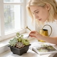 thumbnail image 6 of Naittoop Herb Window Boxes,Black Plantser, Flower Rectangular Plastic Pot for Balcony, Office, Windowsill, Garden, Indoor Outdoor Decor 4.7*4.7*2.4 in, 6 of 6
