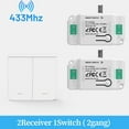 thumbnail image 2 of Lefu Wireless Light Switch Remote Control Switch Kit RF 2-Gang Switch And 2 Receivers Smart Outlets Wall Switches Electrical Supplies, 2 of 10