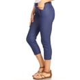 thumbnail image 2 of Women's Cotton Blend Capri Jeggings Stretchy Skinny Pants Jeans Leggings, 2 of 3