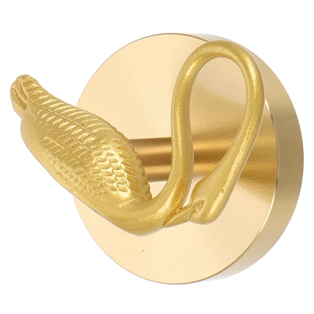 Ganchos de pared vintage con forma de cisne para llaves, llavero decorativo dorado, ganchos de pared antiguos para niños, ganchos resistentes para abrigos, colgador de mochilas de cobre dorado.