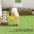thumbnail image 4 of Outsunny L-Shaped Galvanized Raised Garden Bed, Dark Brown Wood Effect, 4 of 10