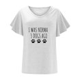 thumbnail image 4 of Camiseta informal para mujer, blusa estampada con volantes, manga corta, cuello en V, Tops Fridja  ghk7195, 4 of 5