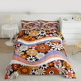thumbnail image 2 of Homewish Boho Daisy Full Size Comforter Sets,Retro Bohemain Floral Bedding Comforter Set,Waves Striped Bedding Sets For Teens,Luxury Bedroom Decor Reversible,3pcs, 2 of 8