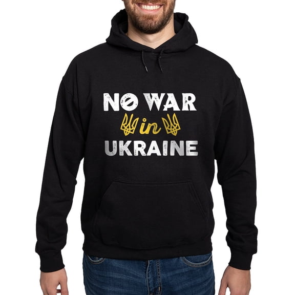 CafePress - No War In Ukraine Hoodie (Dark) - Pullover Hoodie, Classic, Comfortable Hooded Sweatshirt