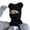 Black, variant on Bear Ears Solid Color Ear Knitted Scarf Cap Unisex Winter Outdoor Riding Integrated Scarf Beanie Hat Costume Accessories Light Green