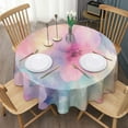 thumbnail image 3 of Colorful Cloud Star Tie Dye Pattern Round Tablecloth 60"x60",Wrinkle Wipeable Table Cloth for Kitchen Dining Room Picnic Patio Party, 3 of 6