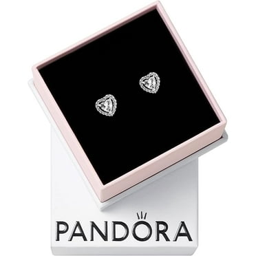 PANDORA Elevated Heart Stud Earrings - Timeless Earrings for Women - Great Gift - Made with Sterling Silver & Cubic Zirconia - With Gift Box