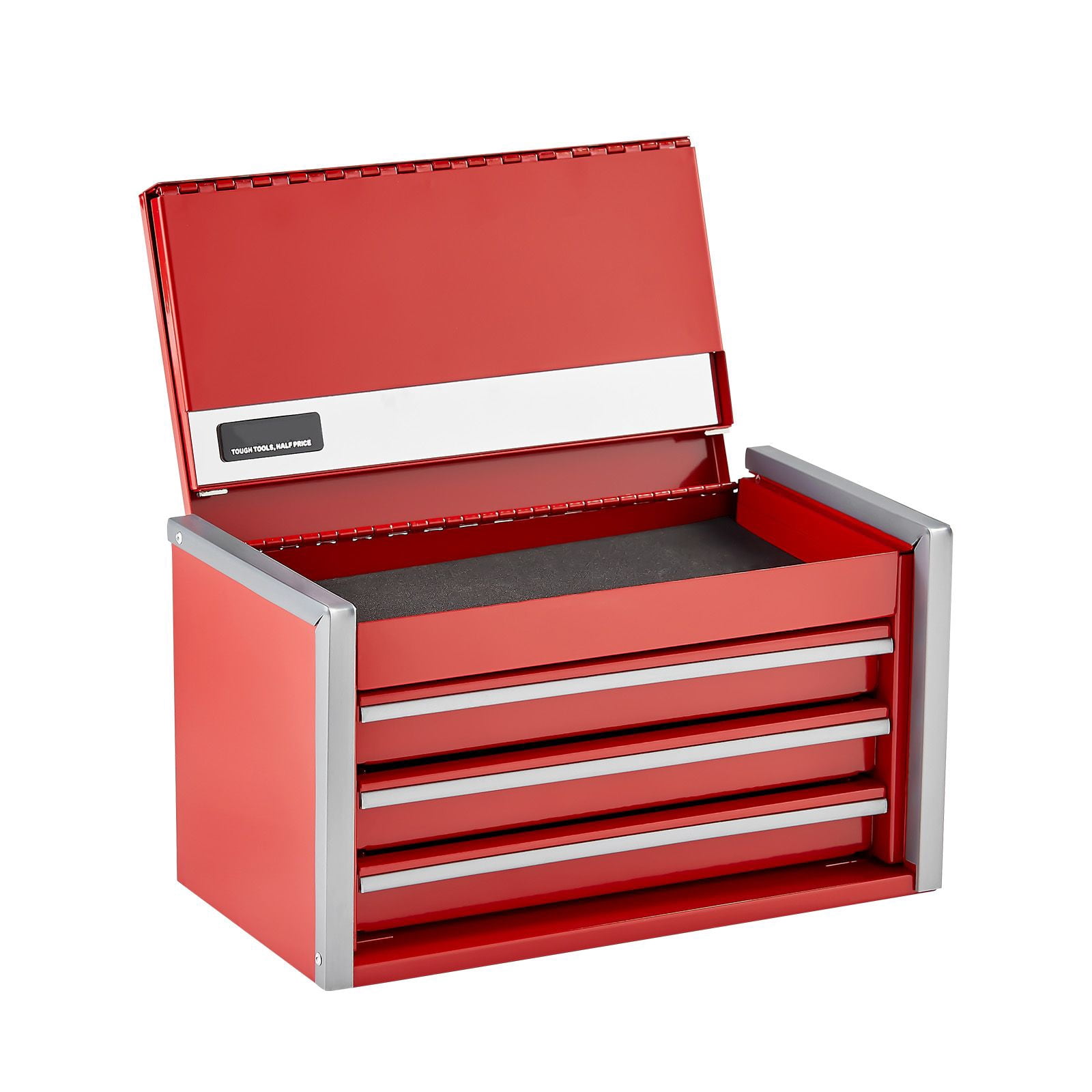 Metal Tool Box 8.6 Inch 3 Drawers 0.5mm Thickened Steel Powder Coated with EVA Liners PP Feet for Office Workshop Storage