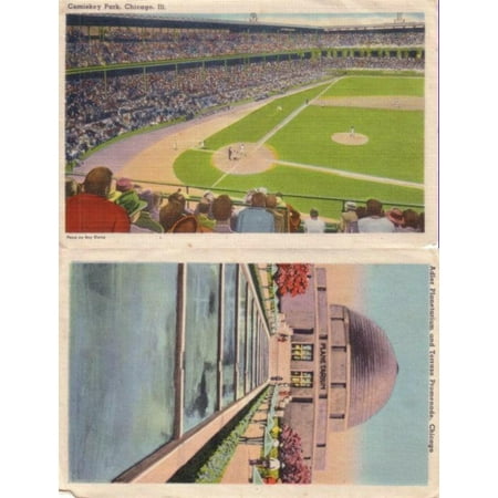 Chicago White Sox Comiskey Park 1940s postcard size photo