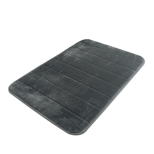 YoGold Memory Foam Bath Mat, 24" x 16", Ultra Soft and Non-Slip Bathroom Rugs, Water Absorbent And Machine Washable Bath Rug for Bathroom, Shower, And Tub Gray