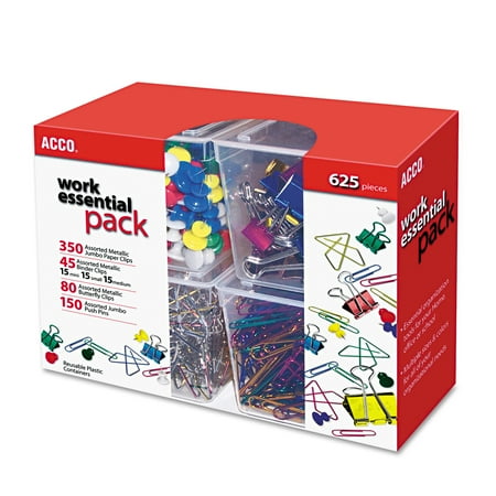 ACCO Club Clip Pack, 80 Ideal, 45 Binder, 350 Jumbo Paper Clips, 150 Push Pins