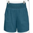 thumbnail image 2 of TaTaai Women Casual Retro Shorts Solid Color With Pockets Loose Fit Lightweight Breathable Soft Fabric Machine Washable No Fading Daily Street Summer Wear Gift, 2 of 2