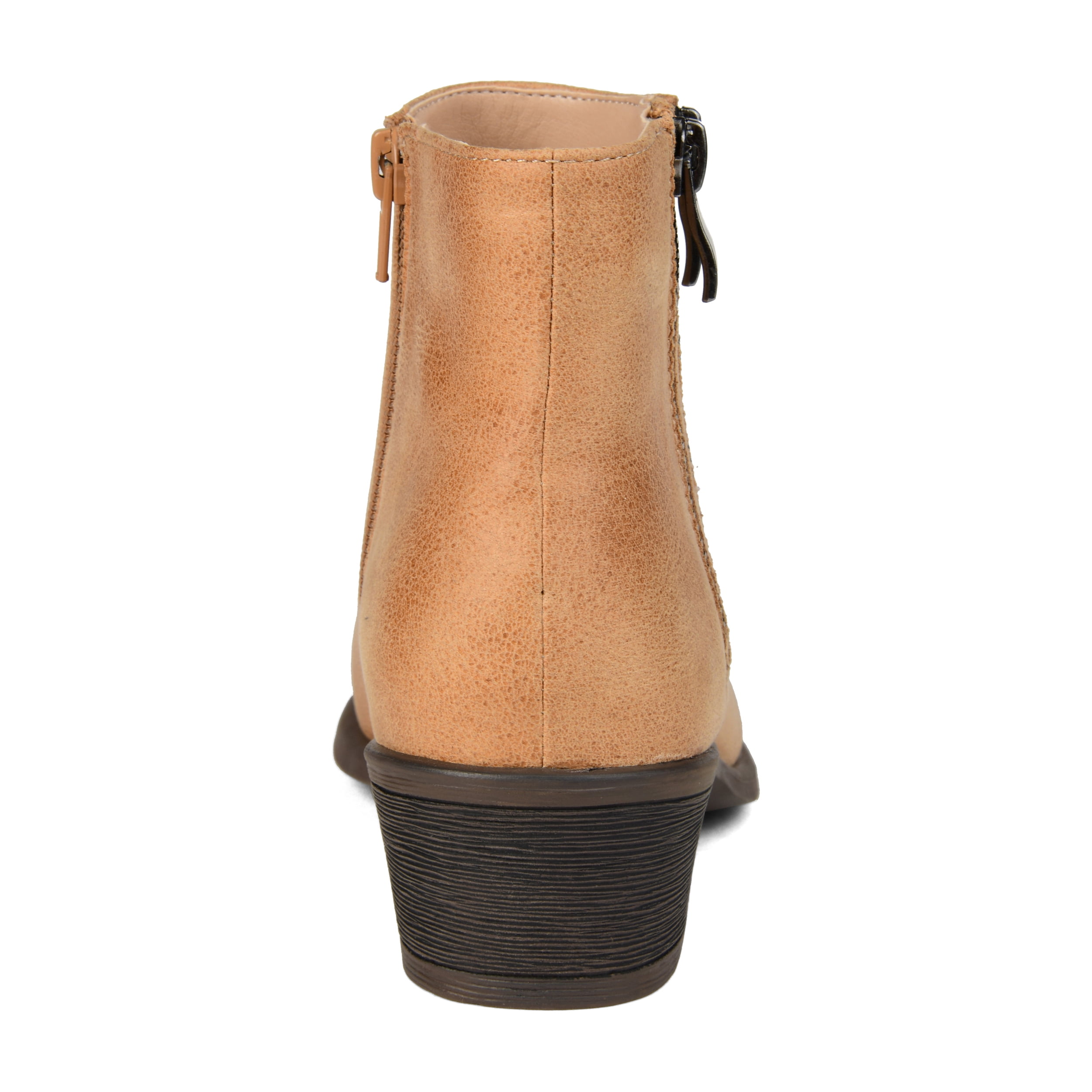 Journee Womens Jayda Inside Zip Stacked Heel Booties