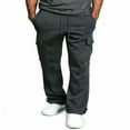thumbnail image 1 of Mens Jogger Gym Heavy Weight Fleece Cargo Pocket Sweat Pants Drawstring Trousers, 1 of 5