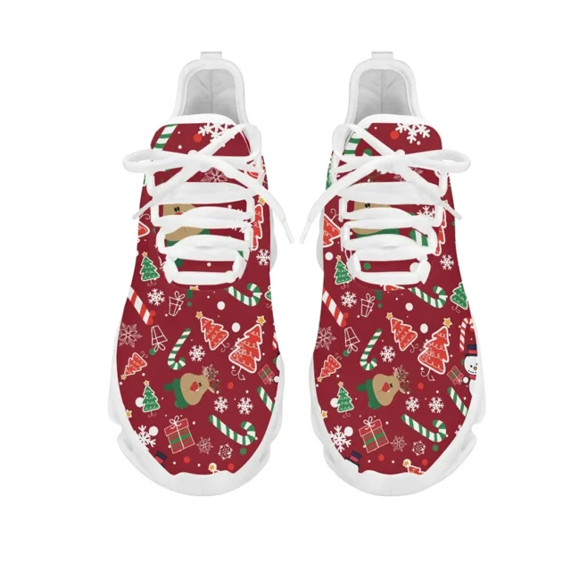 Regalos de feliz Navidad, zapatillas de tenis unisex para trabajo al aire libre, zapatillas planas transpirables, zapatos para mujeres