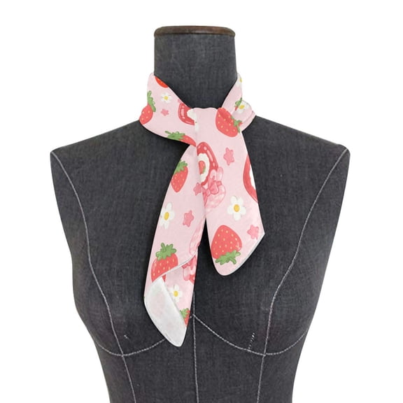 Square Scarf 24x24 Inch Seamless Strawberry Jam Pattern Silky Satin Sun Protection Neck Scarf for Women Multi-Purpose Head Wrap Bandana for Hair Bag Decoration