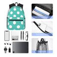 thumbnail image 5 of Daiia Teal Turquoise And White Polka Dot School Backpack for Men Women, Unisex Large Waterproof Bookbag Schoolbag Casual Daypack for High School/College/Teens/Travel/Work Black, 5 of 8