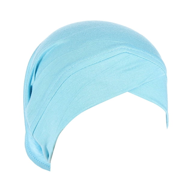 XASZHN Turban Musulman Décontracté pour Femmes, Bonnet, Couvre-Chef, Léger, Bleu_002 Taille Unique