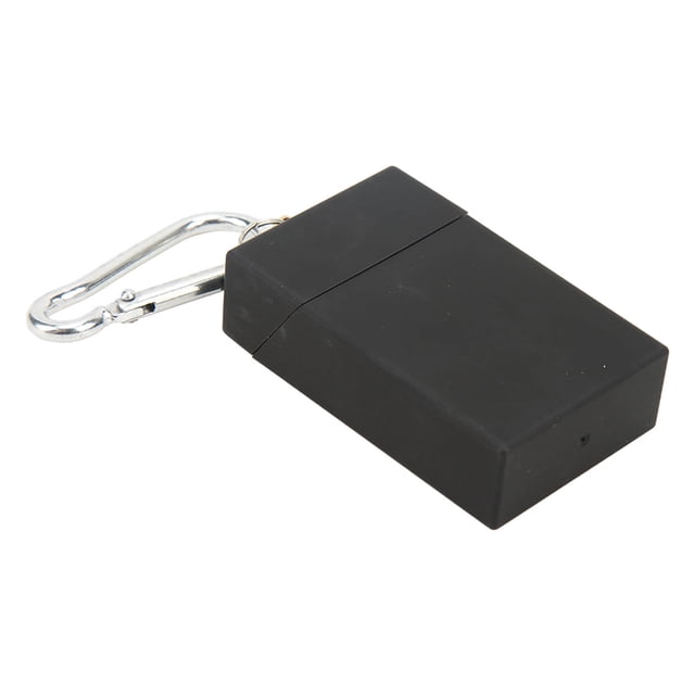 Pocket Ashtray, Portable Holder One Hand Operation For Outdoor Flame,Marble,Black,Silver