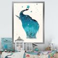 thumbnail image 1 of Designart Elephant Silhouette On Christmas Card Traditional Framed Wall Art, 1 of 4