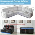 thumbnail image 7 of Comfort Stretch Manual Recliner Sofa Sets with LED Lights,Faux Leather Reclining Sectional Couch for Living Room Furniture Sets with USB Port,Storage Console Cup Holders White, 7 of 7