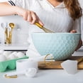 thumbnail image 2 of White Silicone and Gold Cooking Utensils Set with Gold Utensil Holder: 17PC Set Includes White & Gold Measuring Cups and Spoons Set,White Utensils Set,Gold Spatula,Gold Whisk -Gold Kitchen Accessories, 2 of 9