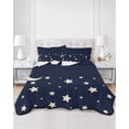thumbnail image 3 of Modern Twin XL Size Down Alternative Comforter, Lightweight Comforter Quilt Bedding Set with Pillow Shams Japanese Style Minimalist Moon Stars Blue All Seasons Bed Comforter Duvet Insert 68"x98", 3 of 7