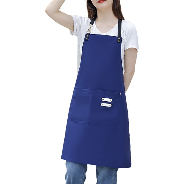 Toystoory Delantal de lona Cómodo vestido de trabajo resistente al desgaste Ropa de trabajo para el hogar Ropa para el hogar Restaurante Cafetería Herramientas y accesorios para hornear Azul Toystoory HA011662-05