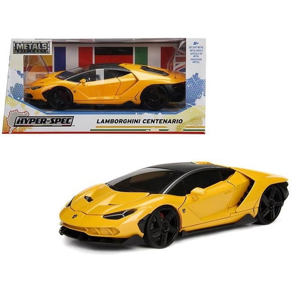 Jada 99362 Lamborghini Centenario Metallic Yellow Hyper-Spec 1 by 24 Diecast Model Car