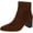 Rust Suede, variant on AQUA COLLEGE Womens Black Padded Waterproof Slip Resistant Buckle Accent Tatum Almond Toe Block Heel Zip-Up Leather Booties 7 M