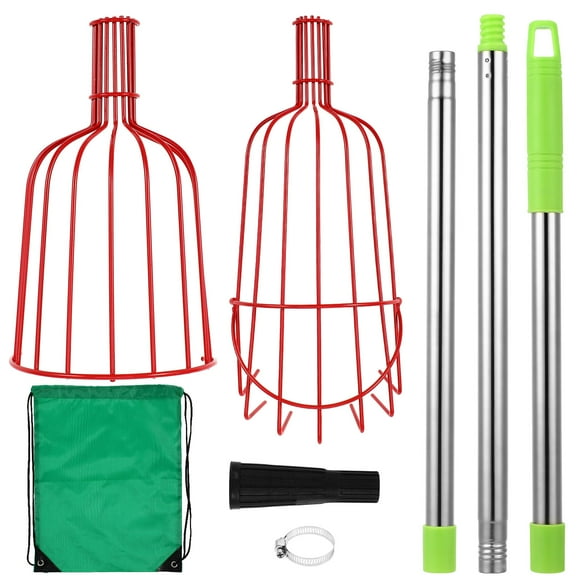 OULII 1 Set Stainless Steel Apple Picker Adjustable Length Tool for Garden Work