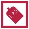 thumbnail image 1 of W4 - Pegatina cuadrad de LPG (Rojo/Blanco), 1 of 2