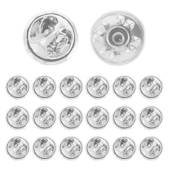 DINHEAROM Pin Backs Replacement Metal Pin Backs Silver 30 Sets Diy Craft Making Jewelry Making