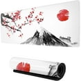 thumbnail image 1 of Japanese Cherry Blossom Gaming Mouse Pad XL, Extended Large White Full Desk Mousepad 31.5 X 11.8 Inch, Big Mouse Pad with Stitched Edge, Non-Slip Long Computer Keyboard Mat for Office & Home, 1 of 5