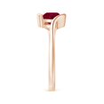 thumbnail image 4 of ANGARA Natural Semi Bezel-Set Solitaire Round 1.2 ct Ruby Bypass Ring in 14K Rose Gold for Women (Size-6.5mm) | July Birthstone, Birthday, Anniversary, Jewelry Gift for Women | Natural Ruby Ring, 4 of 10