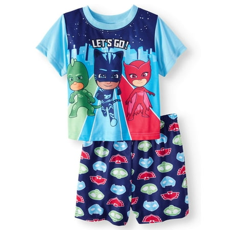 Pj Masks Short Sleeve Shirt & Shorts, 2Pc Pajama Set (Toddler Boys, 2T, 3T, 4T, (Best Sleep Apnea Mask Side Sleepers)