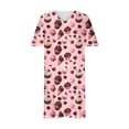 thumbnail image 2 of Ovzne Robes pour Femmes Robe de Plage Robe pour Femmes Grande Taille Style Mignon Imprimée Ample Décontractée à Manches Courtes Col en V Longueur Genou Robe de Printemps à Manches Courtes Imprimée Liquidation, 2 of 4