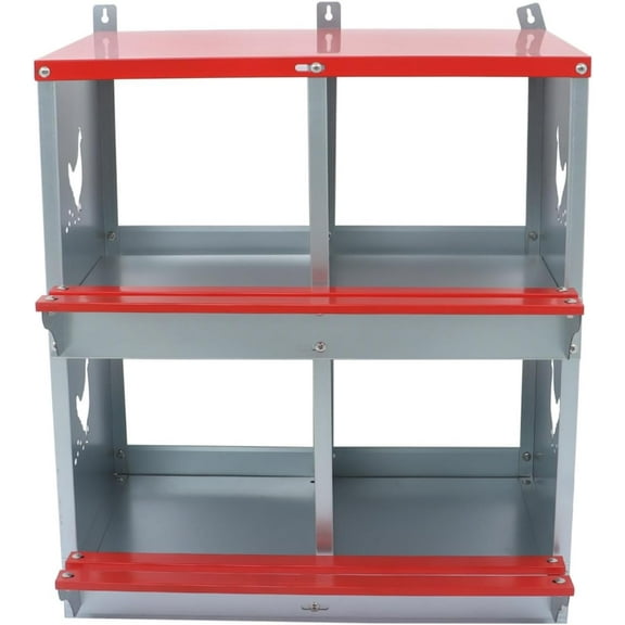 LABLT Chicken Nesting Boxes 4 Compartment Metal Poultry Nest Box Wall Mount for Chickens Hens Ducks Large Vented Holes