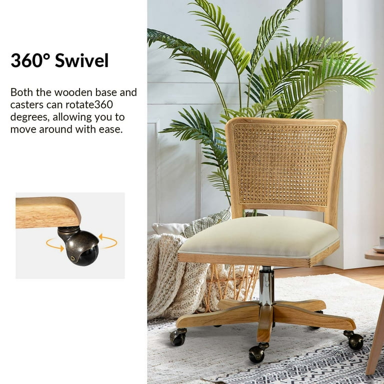 Wicker rattan online desk chair