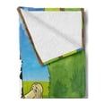 thumbnail image 2 of Dog Lover Soft Flannel Fleece Throw Blanket, Cartoon Illustration of Funny Purebreds at Forest in a Happy Sunny Day, Cozy Plush for Indoor and Outdoor Use, 70" x 90", Multicolor, by Ambesonne, 2 of 5