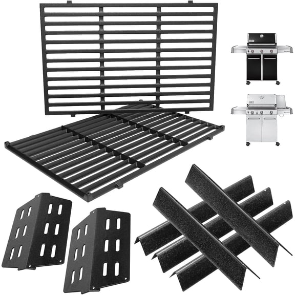 Grill Parts Kit for Weber Genesis 300 310 330 Grill Parts for Weber Genesis E330 E310 S310 S330 EP330 EP310 S320 E320 Grill Parts 7621 Flavorizer Bars 17.5", Genesis 7524 Grates, 7622 Heat Deflector
