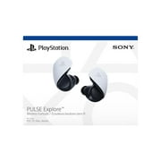 PlayStation PULSE اكتشف سماعات الأذن اللاسلكية مع علبة شحن لجهاز PS5 باللون الأبيض