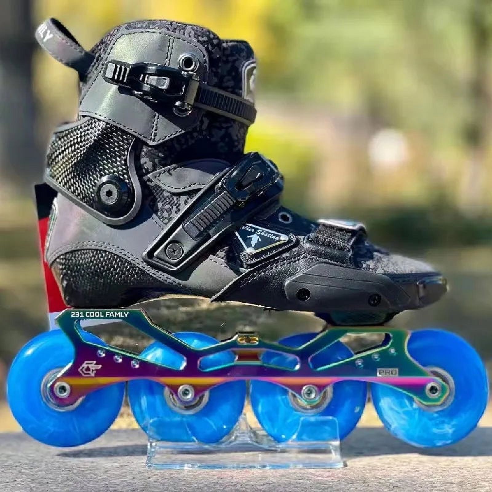 Carbon Fiber Boots Reflective Slalom Skating Shoes for Adults Shine ...