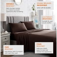 thumbnail image 5 of American Home Collection Brushed Microfiber Sheet Set, Deep Pocket Extra Soft Sheets & Pillowcases Set, 4 Pieces, Queen, Brown, 5 of 7