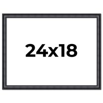 24x18 Frame Black Real Wood Picture Frame Width 1.25 inches | Interior Frame Depth 0.5 inches |