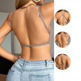 thumbnail image 4 of Wireless Seamless Jelly Bra for Women JIANLAI Women's Wirefree V Neck Seamless Everyday Bra, Adjustable Thin Straps Padded Invisible Basic Bralette, 4 of 5