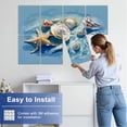 thumbnail image 5 of 8 Pack Art Acoustic Panels Sound Absorbing Beach Seashell Coastal Floral Flower Starfish Seashells Ocean Waves Decorative Soundproof Wall Panels Self Adhesive for Nursery Game Room Bedroom 48"x32", 5 of 7
